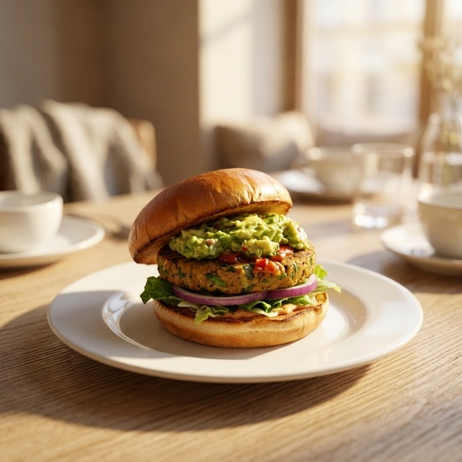 The same burger retouched into consistent food photography